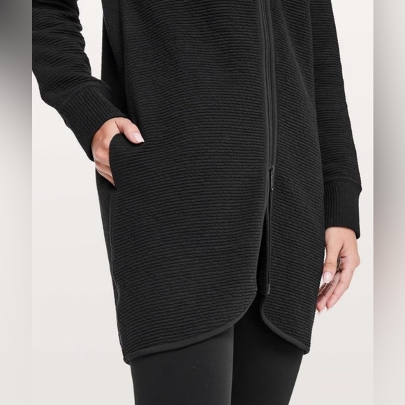 Lululemon | On Repeat High-Collared Long Full-Zip Jacket in Black Size 6 - Picture 4 of 15